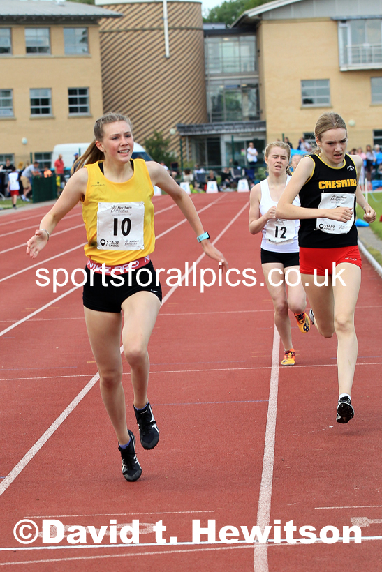 Girls Under-15s 800 metres, 2022 Northern Inter Counties U17s and U15s Track and Field, York, Thursday, June 2nd. Photo: David T. Hewitson/Sports for All Pics